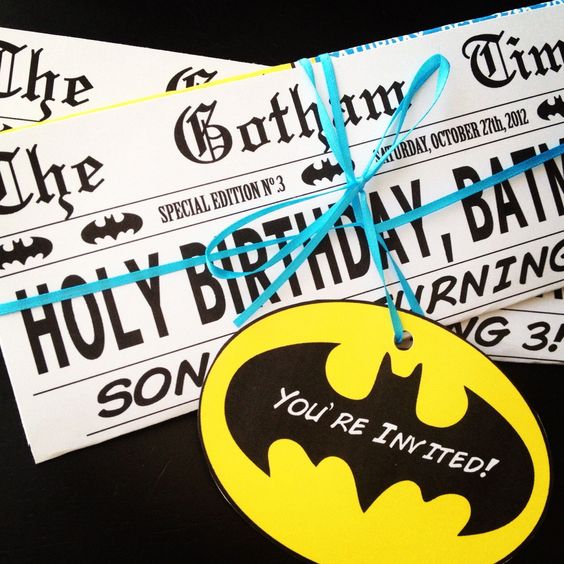Invitaciones para fiesta temática de Batman