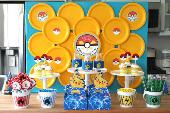 Mesas de dulces de pokemón