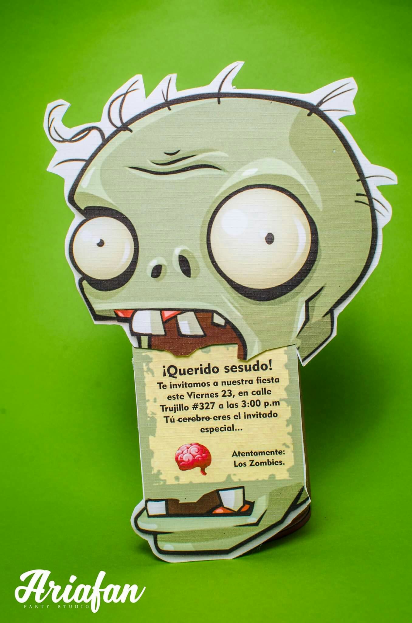 invitciones originales para un cumpleaños de plants vs zombies