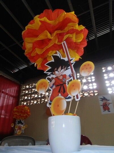 ideas para una fiesta de Goku - decoracion para cumpleaños de dragon ball
