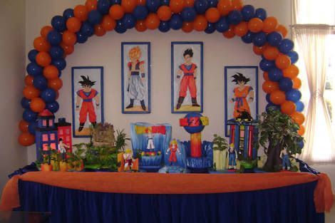 decoracion con globos para fiesta de goku - Decoracion de Fiestas Cumpleaños  Bodas, Baby shower, Bautizo, Despedidas