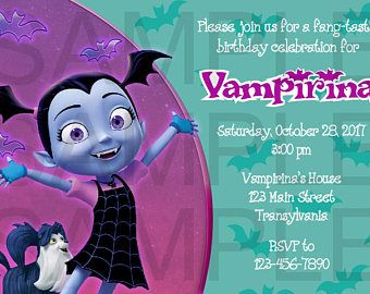 Invitaciones de vampirina para fiestas infantiles