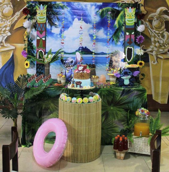 16 ideas de Fiesta temática Lilo y stich  decoracion fiesta cumpleaños,  fiestas de cumpleaños hawaianas, fiestas temáticas