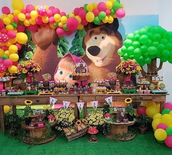 equilibrio parque Natural oler Decoración de candy bar de masha y el oso3 - Decoracion de Fiestas  Cumpleaños Bodas, Baby shower, Bautizo, Despedidas