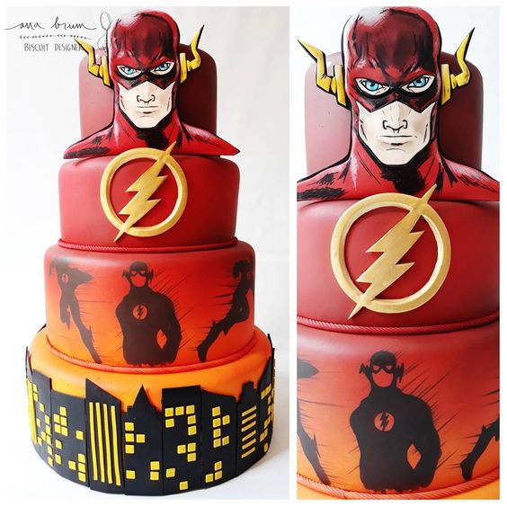 Diseños de pasteles con tema de flash