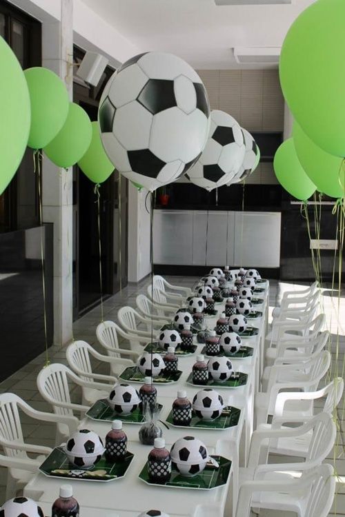 centro de mesa para fiesta infantil de futbol