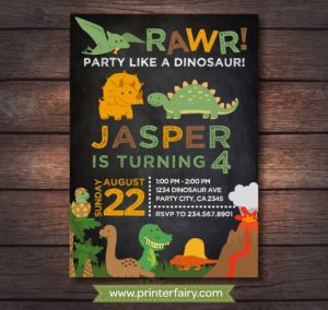invitacion dinosaurio
