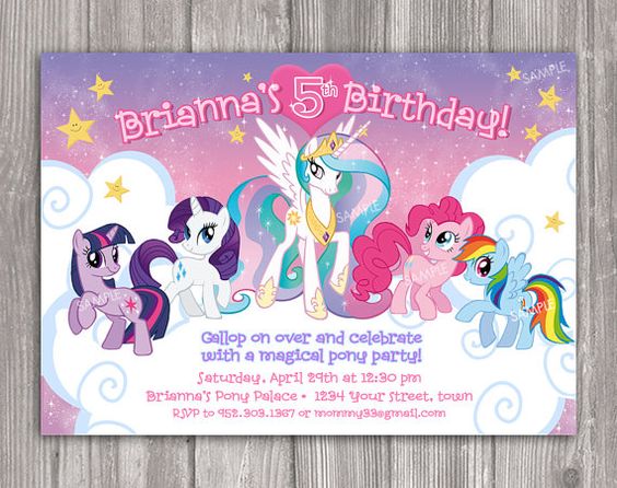 Invitaciones para fiesta de my little pony