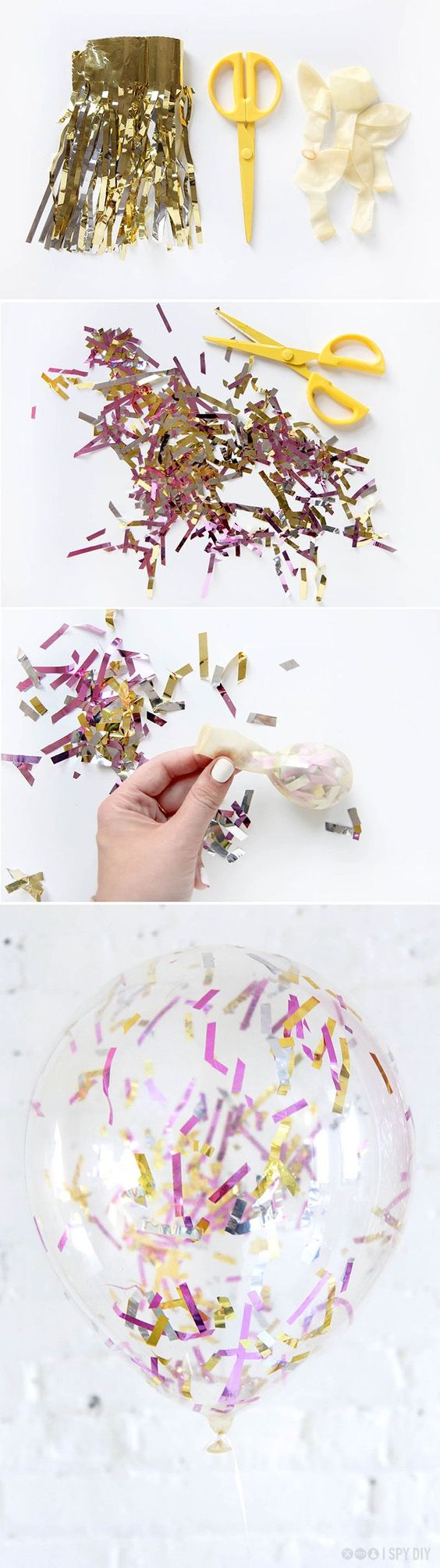DIY Como hacer globos con confeti 