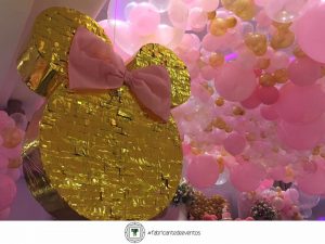 Fiesta Temática de Minnie en Rosa y Dorado