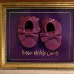 Decoracion de Baby Shower en colores purpura y dorado