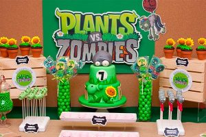 ideas de decorcion para una fiesta con el tema de plants vs zombies