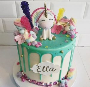 pastel pequeno para fiesta de unicornio