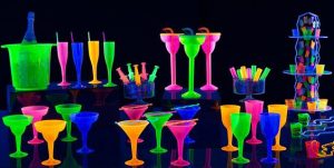 copas y cubiertos neon