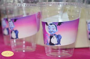 vasos personalizados para fiesta de vampirina