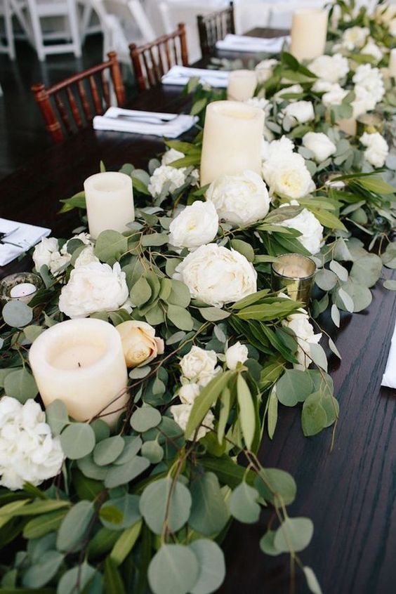 Centros de mesa con velas para boda