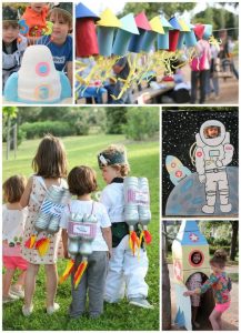 Fiesta infantil con tema de astronautas