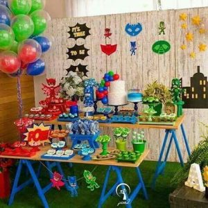 ideas para decorar fiesta infantil de heroes en pijama
