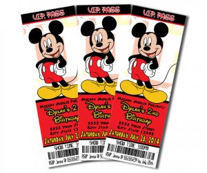 invitacion de mickey mouse ticket master