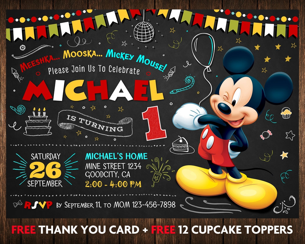 Invitaciones de mickey mouse
