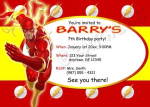 Invitaciones para fiesta infantil de flash