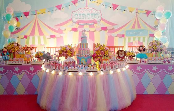 circus party para niña de 1 año