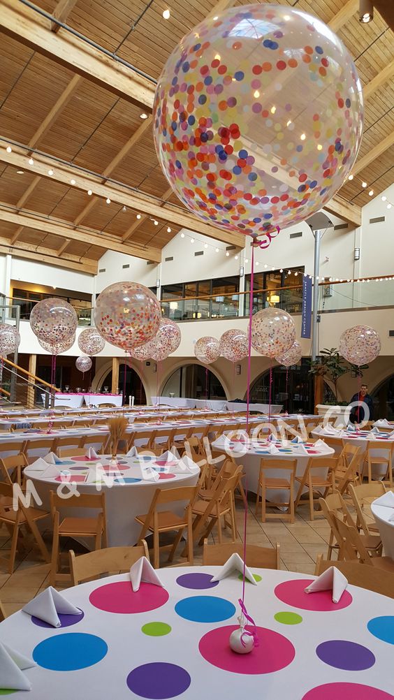Centros de mesa para fiestas tematicas de confeti