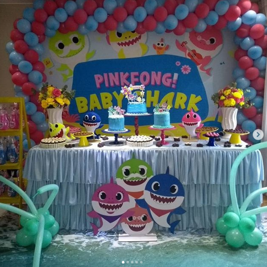 Baby Shark Decoracion Banner Globos Cake Toppers De Cumpleanos Para Ninos Fiesta 