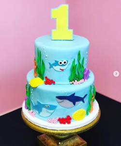 Pasteles para fiesta de baby shark
